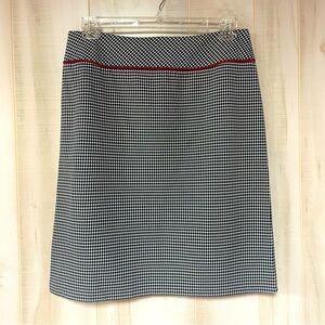 Yansi Fugel Black White Red Gingham A-Line Skirt Sz 12